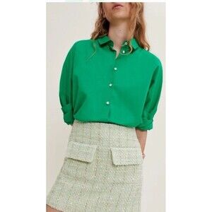 Maje Green tweed Mini Skirt size 34
